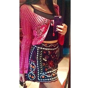 🌿Floral Embroidered Folk Art Bohemian Mini🌺